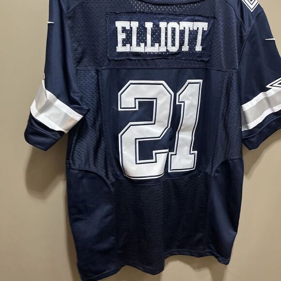 Ezekiel Elliott NFL Jersey MENS XL Nike On Field Dallas Cowboys Blue #21 Size 40 - Picture 8 of 13